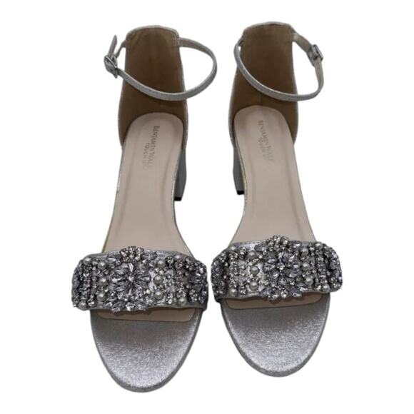 Benjamin Walk Touch Ups Devon Champagne‎ Rhinestone Sliver Heels Size 7.5 - Picture 15 of 16